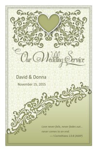 Wedding Program Cover Template 12A - Version 2